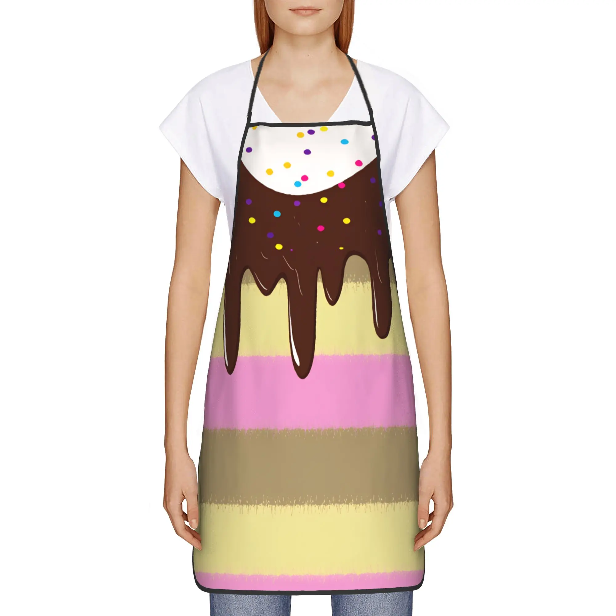 Ice Cream  Apron  Fashionable Cooking Kitchen Accessories Barbecue Barber Aprons without Pocket