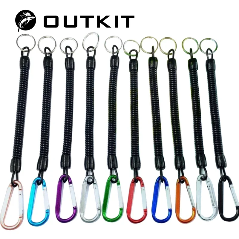 OUTKIT 18cm Coiled Fish Missed Rope Fish Pole Rod Protector Elastic Rope Line Fishing Tackle Tool Prevent Rod Drop Lose