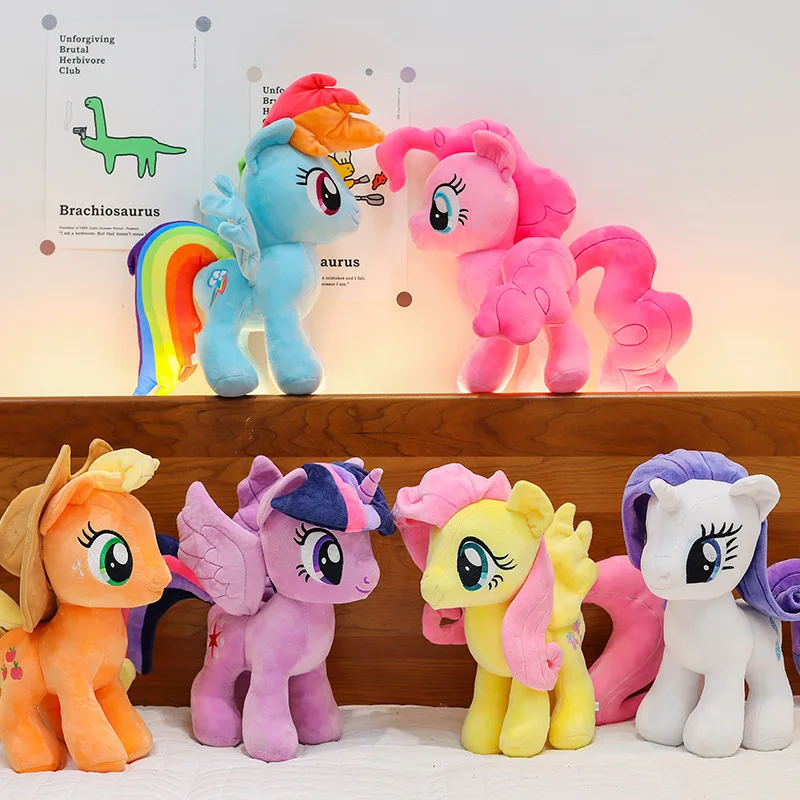 Little Pony Rainbow Dash Applejack juguete de peluche 28cm figura oficial de Hasbro Animal relleno suave para regalo de colección de Fans