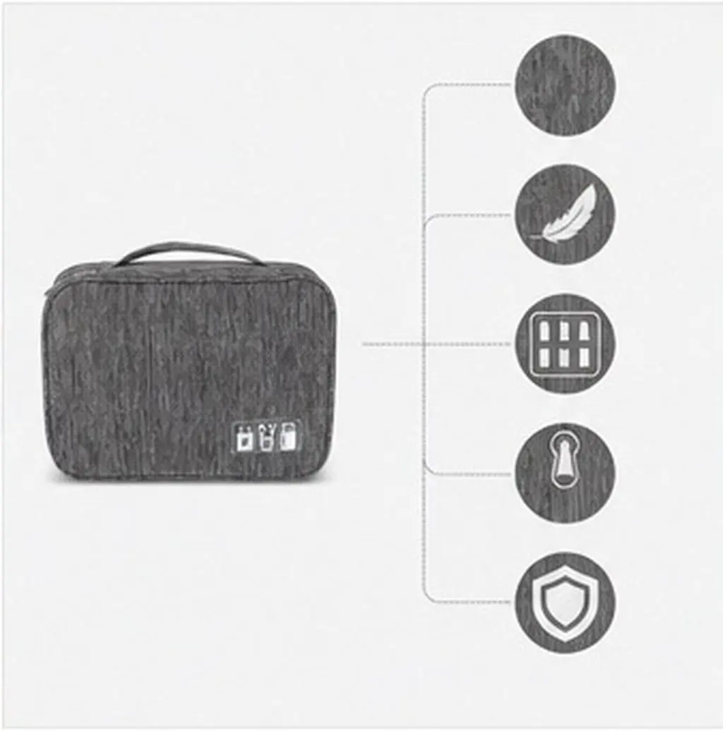 Portable Cable Organizer Bag Travel Cord Organizer Storage Bag for Electronic Accessories Compact Sturdy Easy Use Water