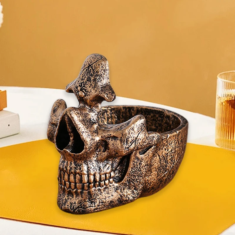 

Креативная подставка для очков с черепом и лотком для хранения настольной оправы для очков, кронштейн, орнамент, дисплей