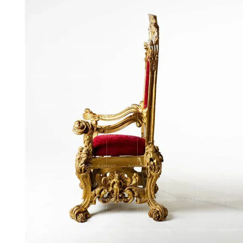 European style leisure chairs, solid wood carved luxury sofas, high-end villa reception seats