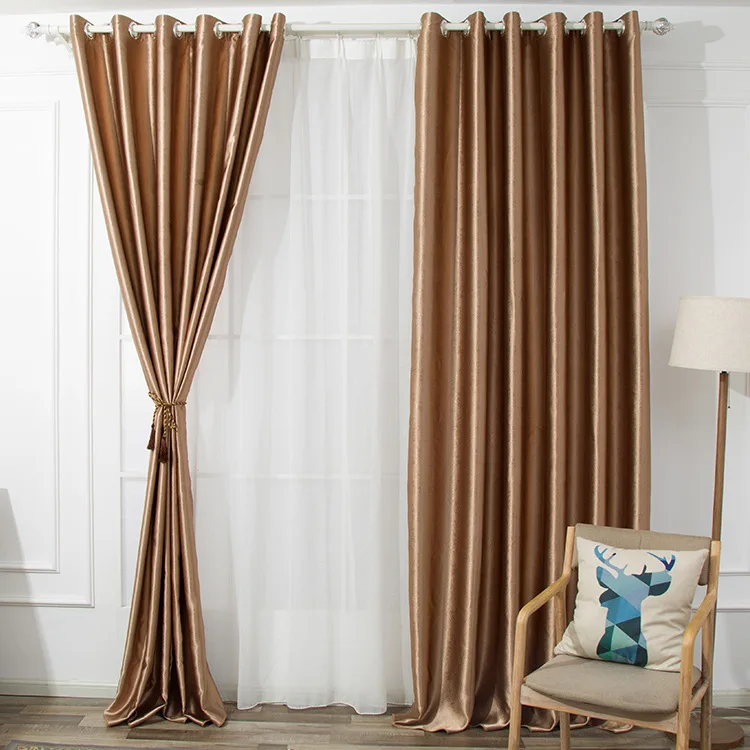 

Manufacturers Living Room Bedroom Curtain Cloth Finished Products Wholesale Modern Simple Finished Blackout Curtains lxj