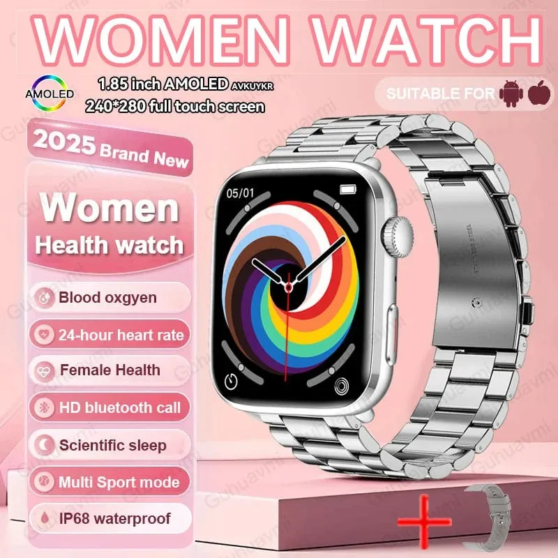 

2026 NFC Smat Watch For XIAOMI Women 1.85-inch Blood Pressure Heart Bluetooth Call Health Smarwatches Ladies For Android IOS