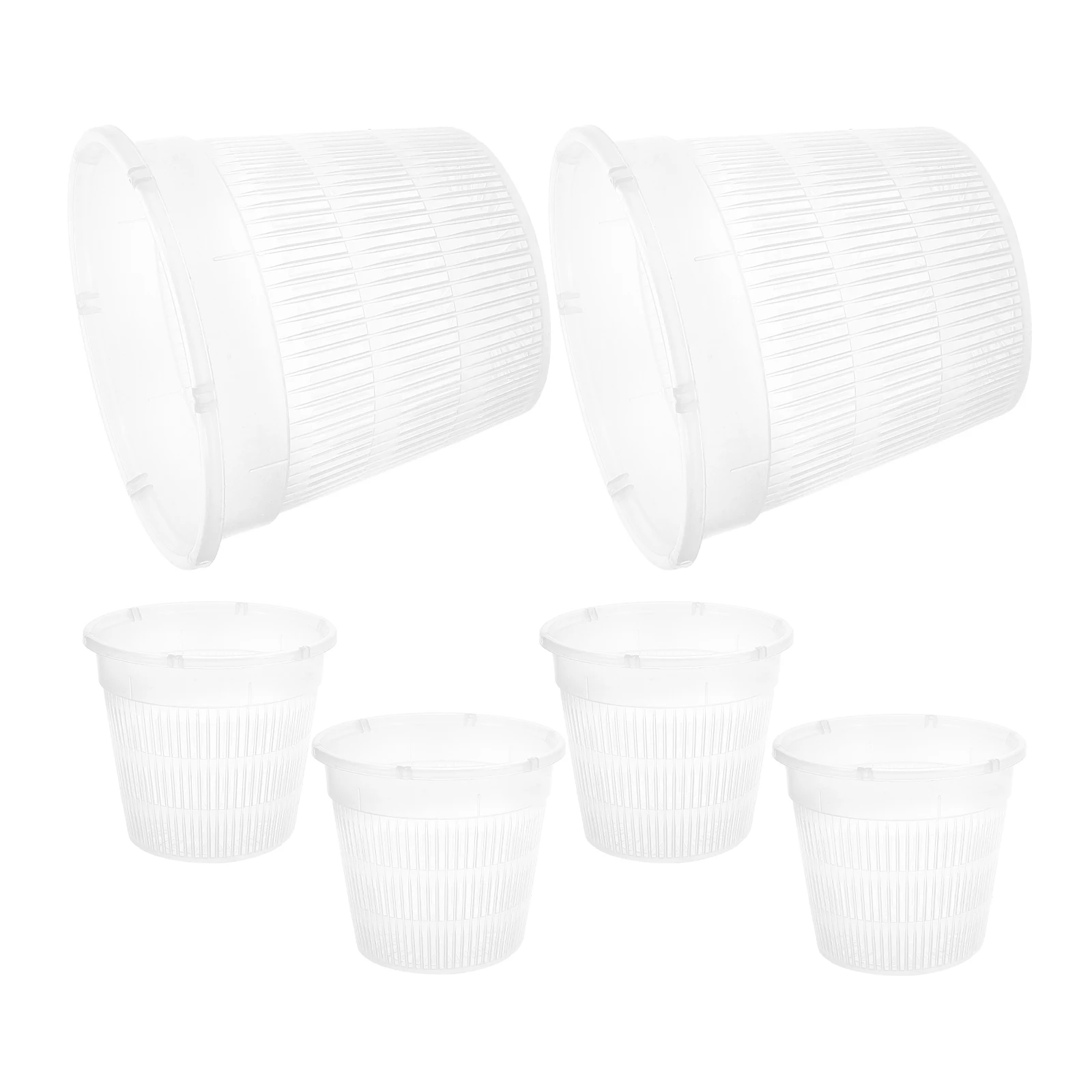 

6 Sets Green Plants Root Control Pot Orchid Plastic Clear Planter Pots with Drainage
