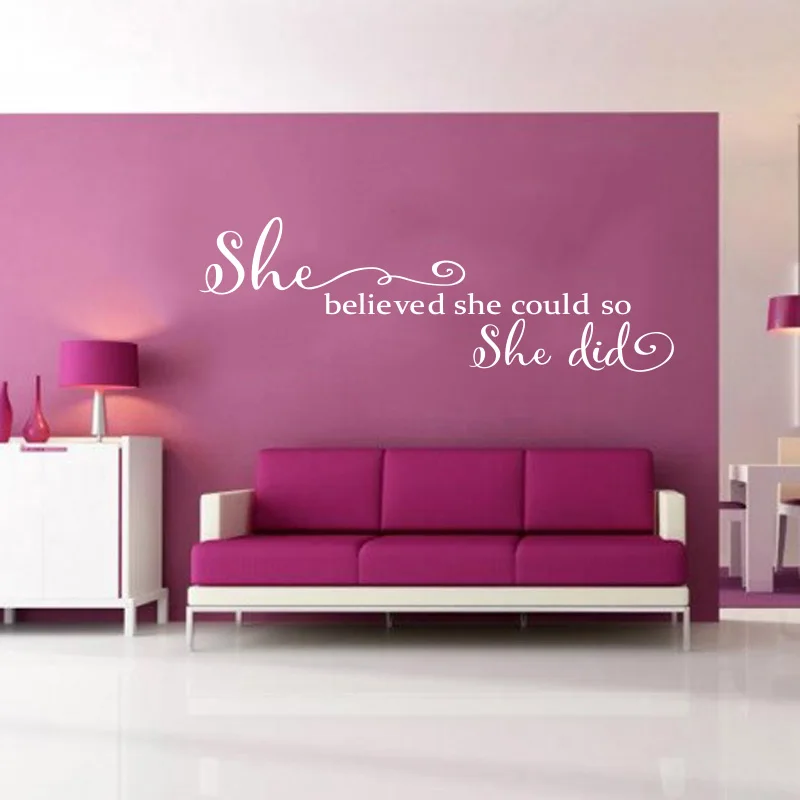 She believes she can do vinyl wall stickers with letters for girls, inspiring and positive children, and stickers for decoration