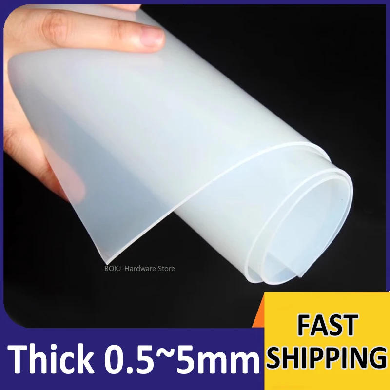Silicone Rubber sheet plate Transparent flat gasket sealing equipment shock-absorbing pad mat 50mm~1000mm length