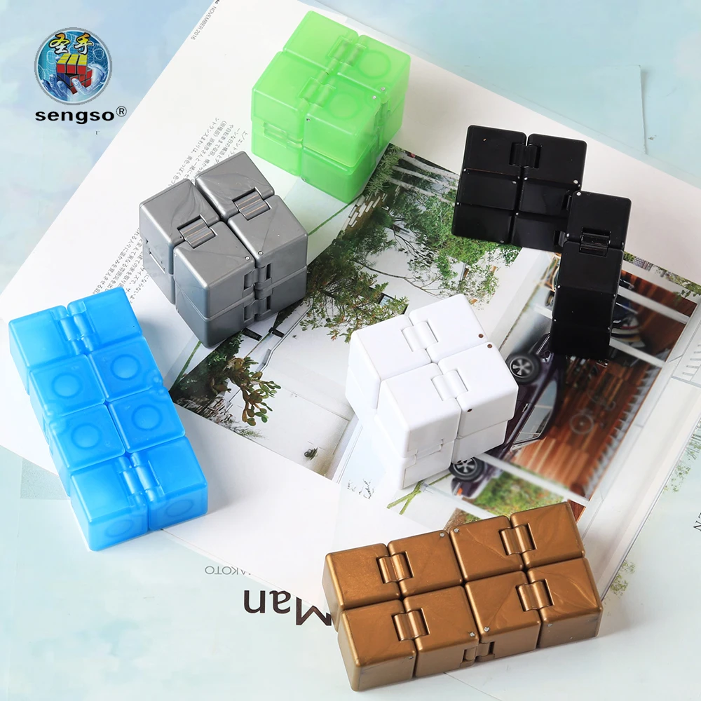 SENGSO Decompression Toy Infinity Magic Cube Puzzle Toys Relieve Stress Funny Hand Game Four Corner Maze Toys hot sale