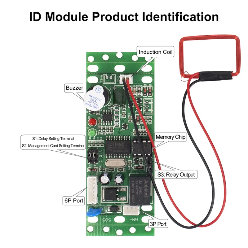 

AA84 RFID-карта, встроенный модуль внутренней связи, декодер, модуль считывания карт, 125 кГц, MF-плата для системы контроля доступа