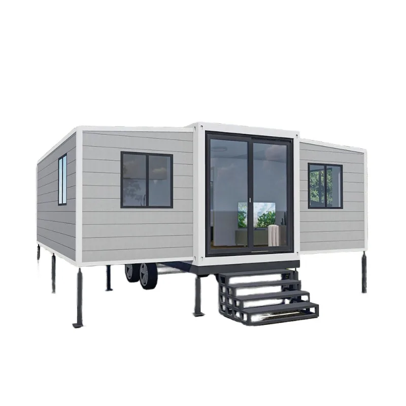 Portable design. 20-foot expandable container house. Residential finished house. Luxury home.