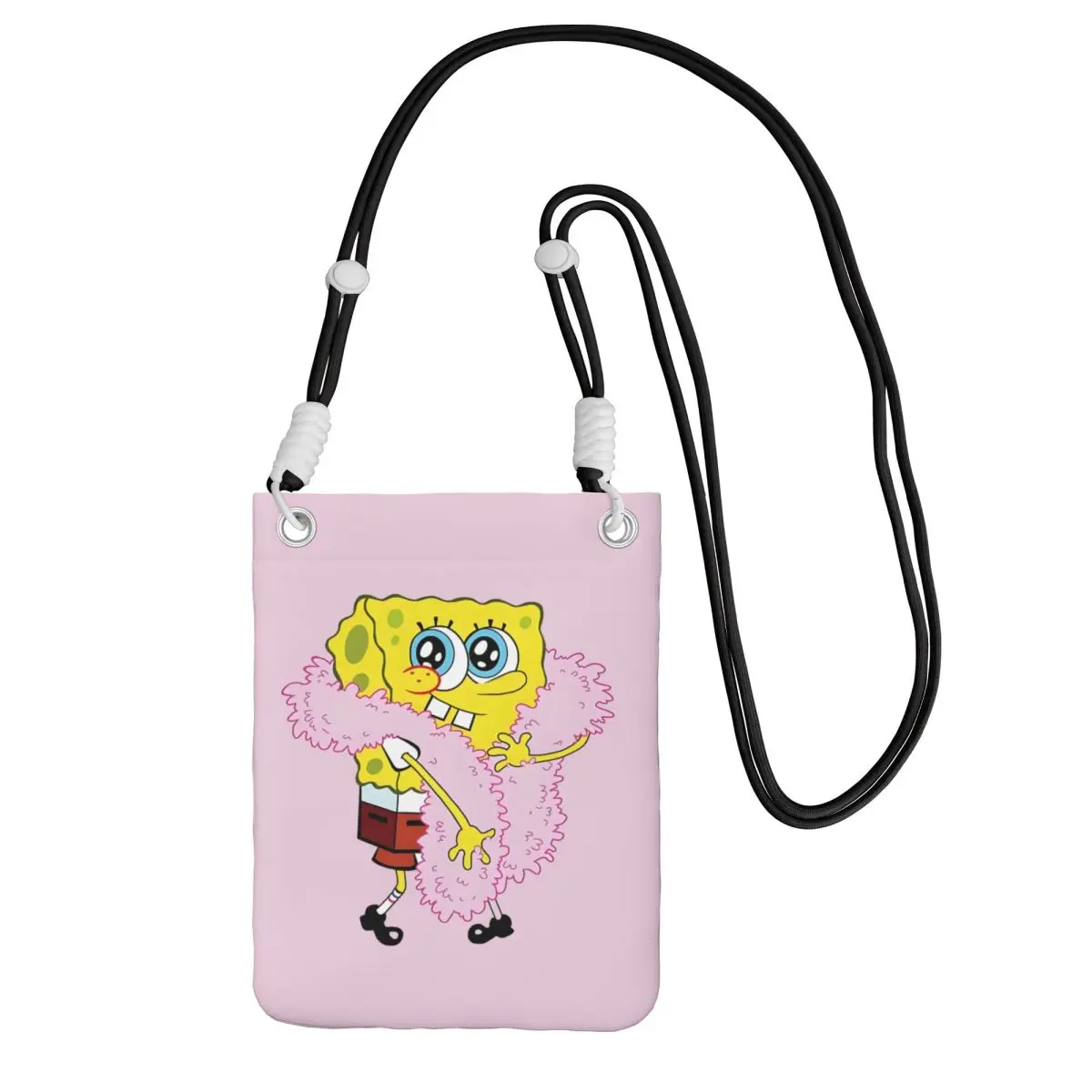 

Custom SpongeBobed Carry Mobile Phone Bag Diagonally Men Women Animated Comedy Mobile Phone Bag Camping Biking Phone Money Pouch