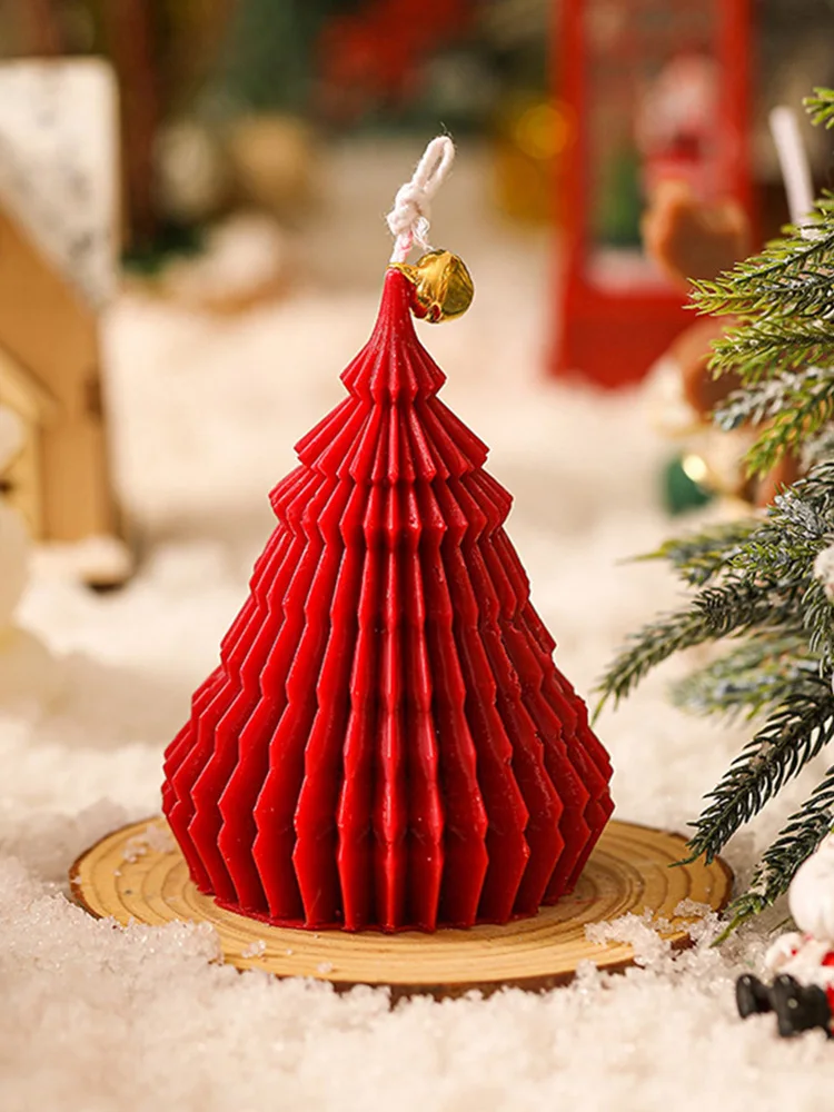 Pack of 2 3D Christmas Tree Candle Mould Silicone Candle Mould DIY Candle Mould for Scented Candle Christmas Ornaments