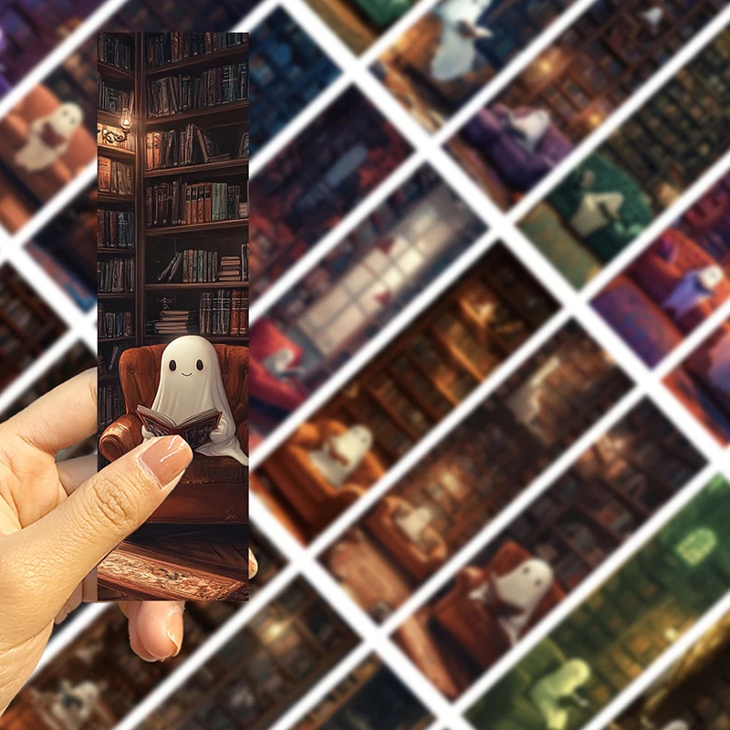 30Pcs Library Ghost Reading Bookmarks Decorating Books Book Page Labeling Aesthetic Decorative Book Markers For Book Lovers