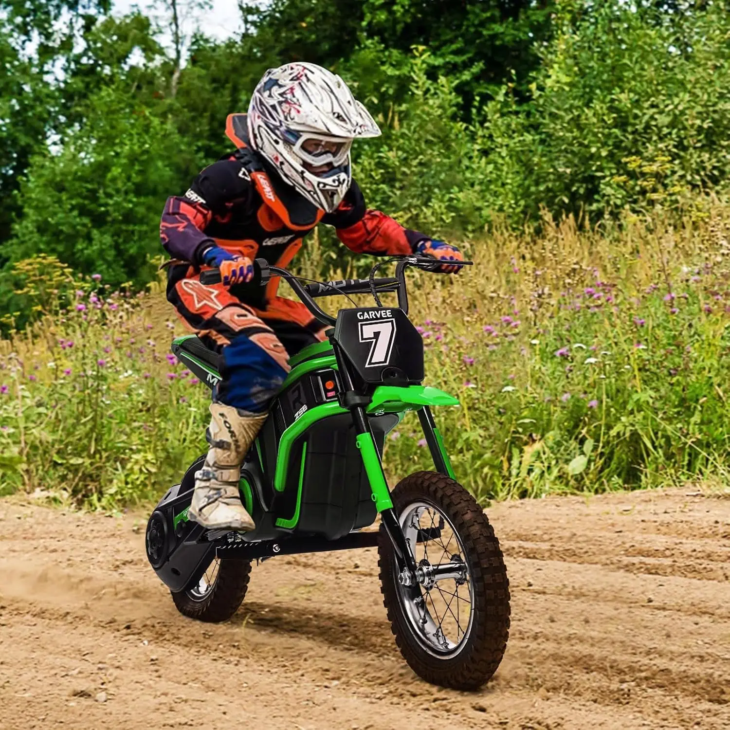 TWISTER.CK 24V Kids Electric Dirt Bike – 350W Motorcycle for Boys & Girls, 3 Speed Levels Up to 14.3 MPH, Shock Absorbing Suspension, Off-Road Ride-On Toy