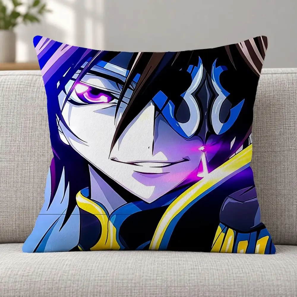 Anime Code Geass L-Lelouch Lamperouge Cushion Cover Soft Plush Decorative Sofa Bedroom Living Room Car Dorm Home Decor Gift