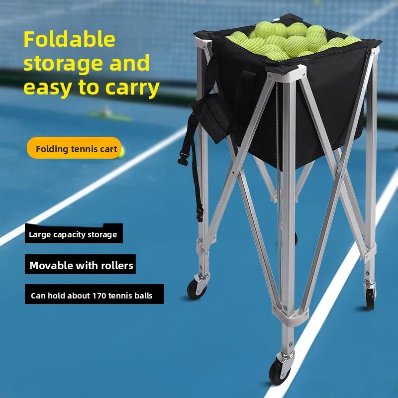 Foldable Tennis Cart Aluminum Alloy Portable Coaching Cart Factory Direct Tennis Storage Box Cart Coach Cart Tennis Cart