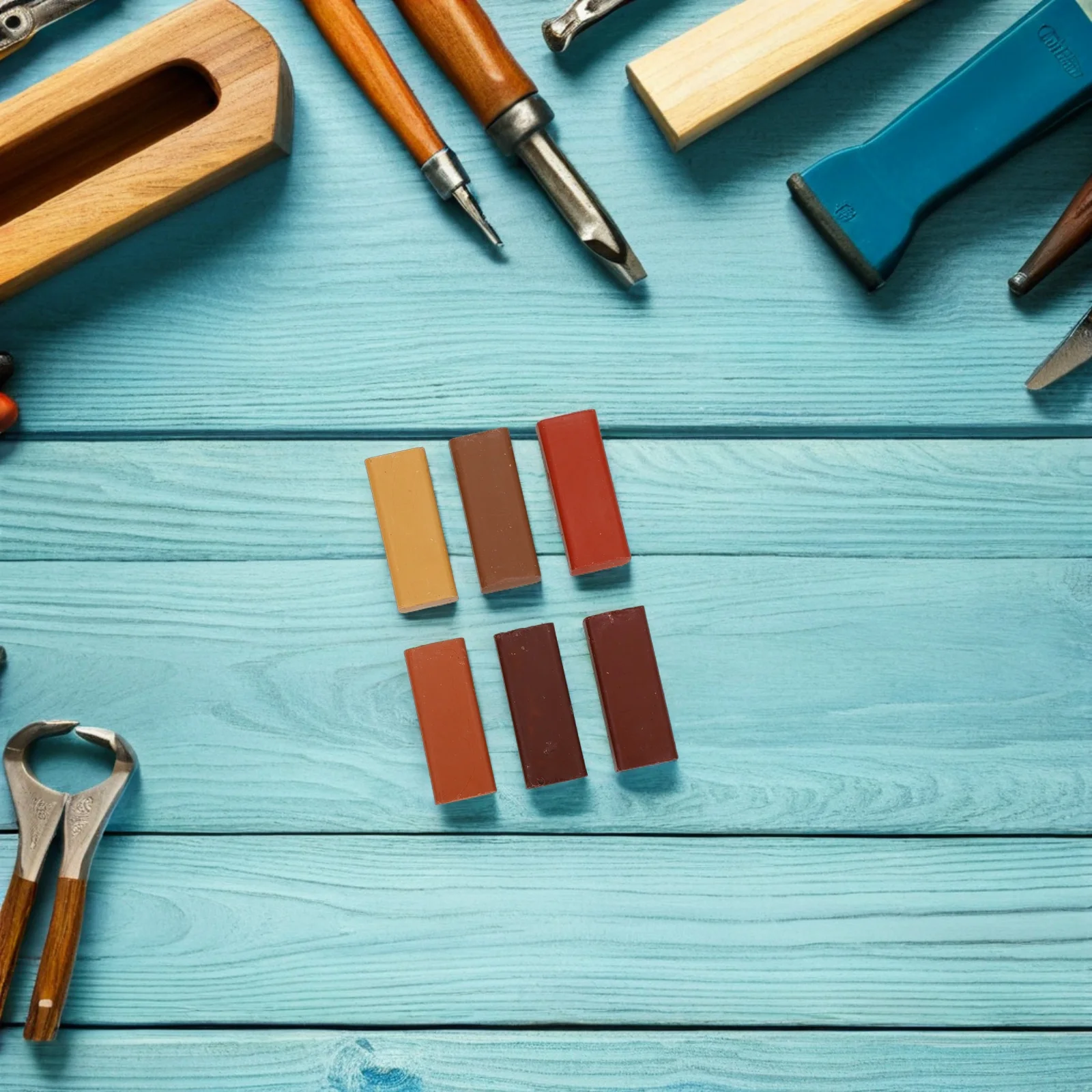 

6Pcs Furniture Wax Repair Sticks - Multi-Surface Kit - Covers Scratches Nail Holes on Floors Cabinets Tables