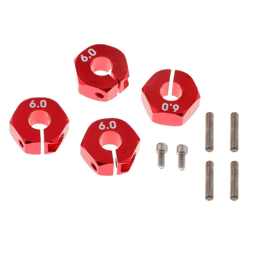 Upgrade Metal 12mm Wheel Hex Drive Pins Screws Set for 1/10 RC Vehicle 4x4 Wheel Hex Hub Adapter Replacement