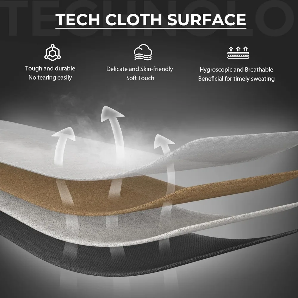 كرسي Dowinx Gaming Chair Tech Fabric مع وسادة زنبركية للجيب، كرسي كمبيوتر مريح مع دعم قطني للتدليك ومسند للقدمين، C #6