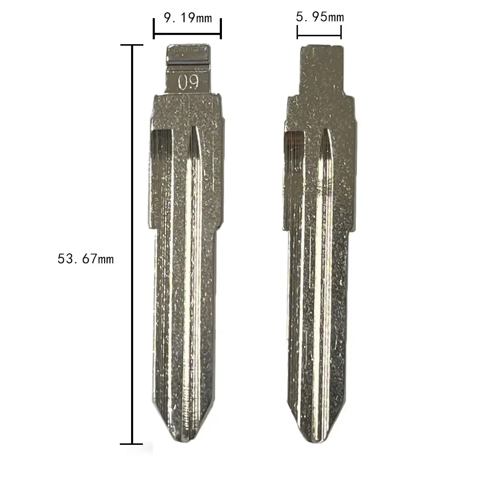 10pcs 09# MAZ24 Car Key Blank Metal Uncut Flip Remote Key Blade for Mazda Vizi for Keydiy KD Xhorse VVDI JMD Remote Key Blanks