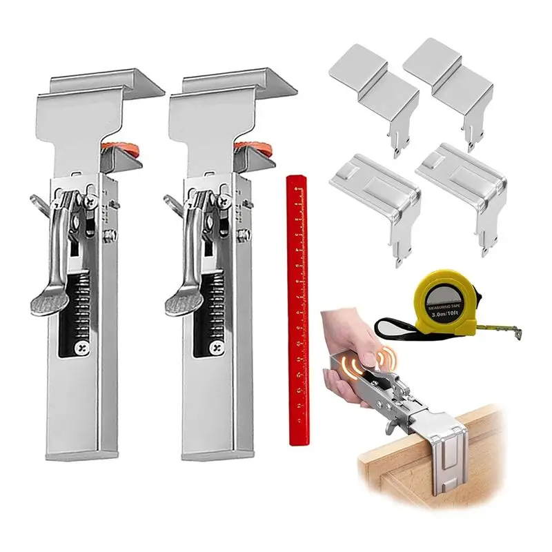 DT17 Drawer Front Installation Clamps Adjustable Cabinet Clamps Woodworking Tool for Installing Drawers Cabinets Frames 6Pcs