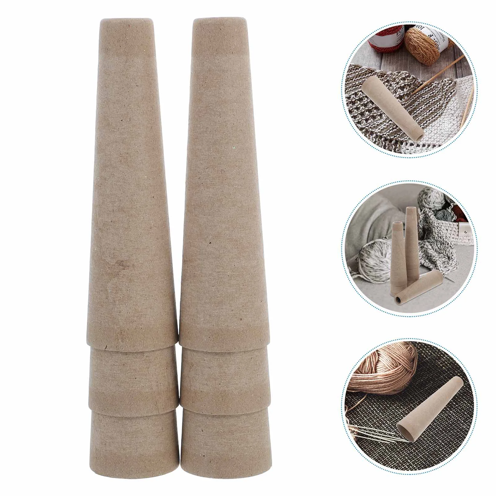 6 Pcs Knitting Machine Wool Paper Tube Core Yarn Winder Large Capacity Hand Supply Bobbin DIY Light Brown Mill