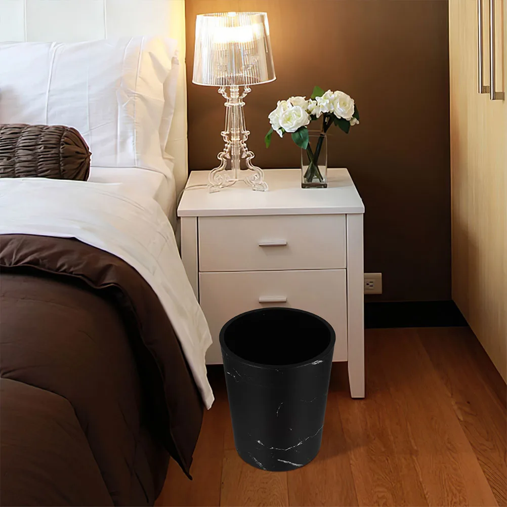 

Imitation Marble Trash Can Large Capacity Press Ring Home Office Bathroom Waste Paper Basket Plastic Container Garbage Bin