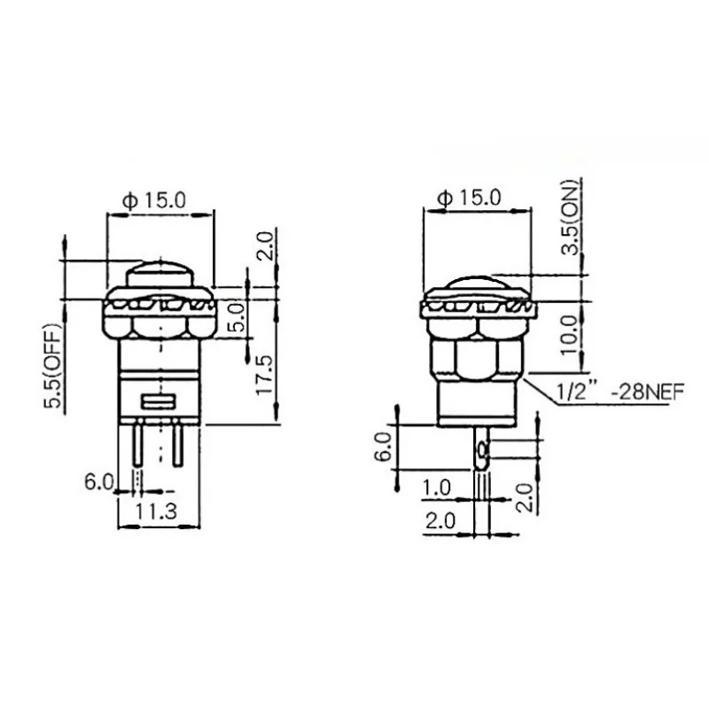 12mm Lock Latching OFF- ON Push Button Switch maintained fixed pushbutton switches Self-Lock button