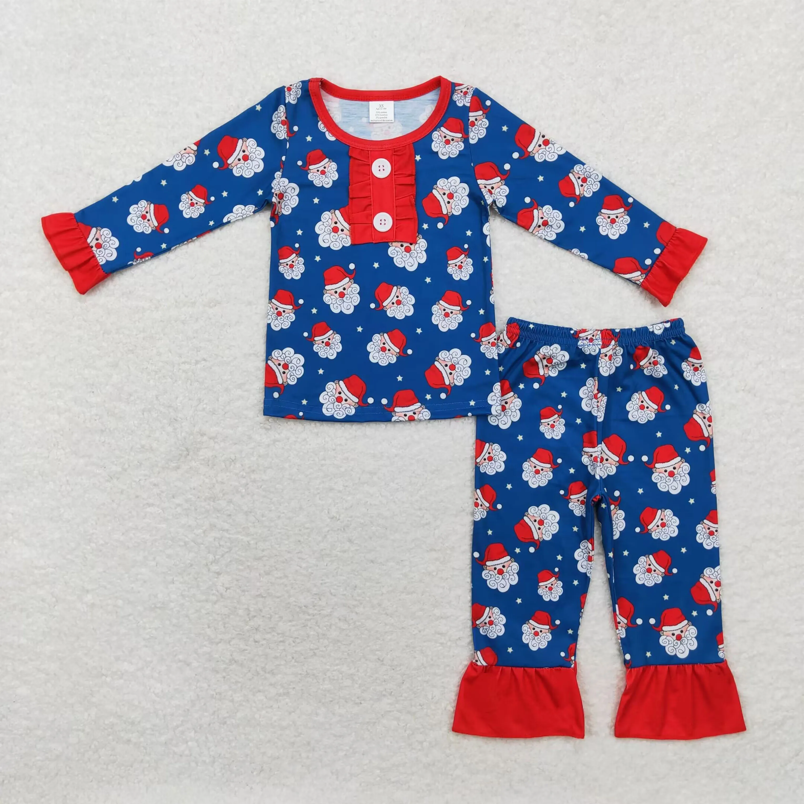 Wholesale Children Baby Boy Girl Sleepwear Long Sleeves Shirts Christmas Santa Set Kids Pants Toddler Outfit Pajamas Nightwear