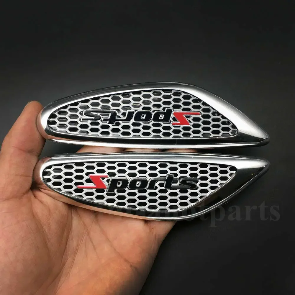 

Pair Metal Racing Sport Emblem Auto Car Side Decal Sticker Fender Badges