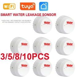 Tuya Wifi Waterdetector Lekkage Sensor Alarm Lekkage Alarm Detector Geluid Slim Leven App Overstroming Alarm Beveiliging Alarm