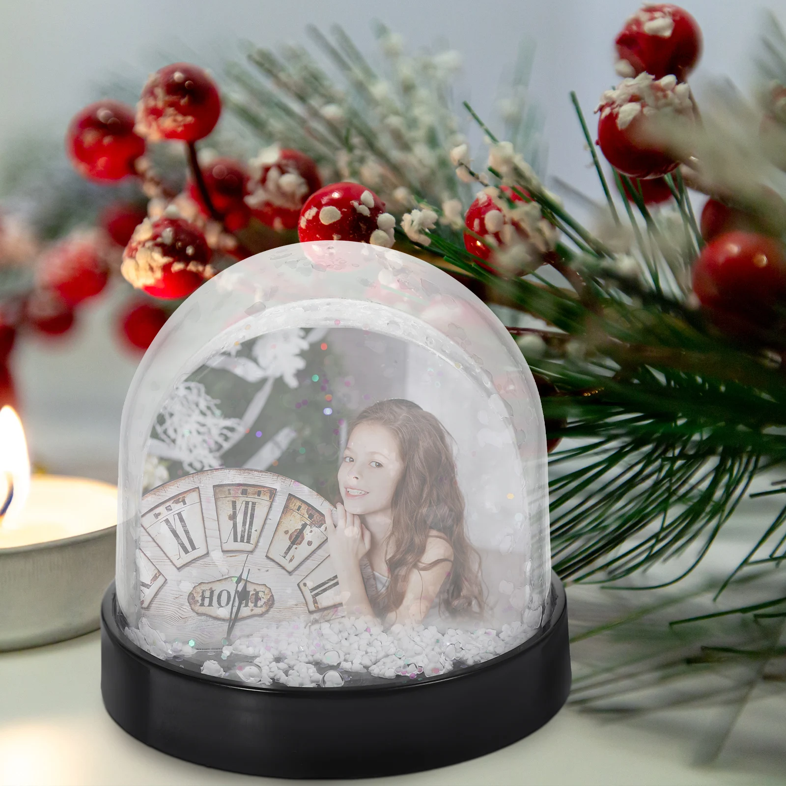 Plastic Snow Globe Photo Frame Gift