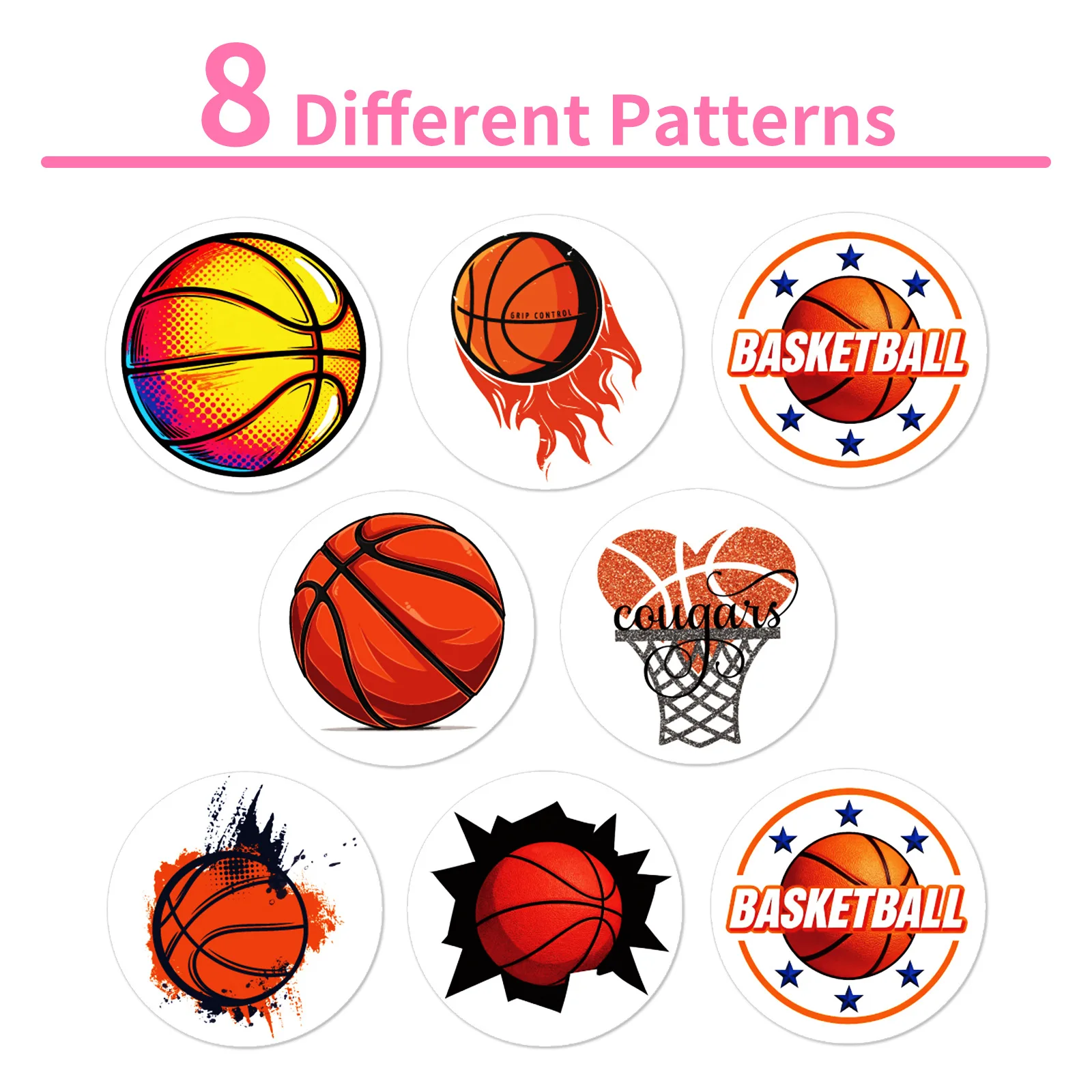 500 قطعة/لفة الكرتون لطيف كرة السلة ختم ملصق DIY بها بنفسك بولي كلوريد الفينيل محمول الشارات الديكور ملصق مكافأة دمى هدايا