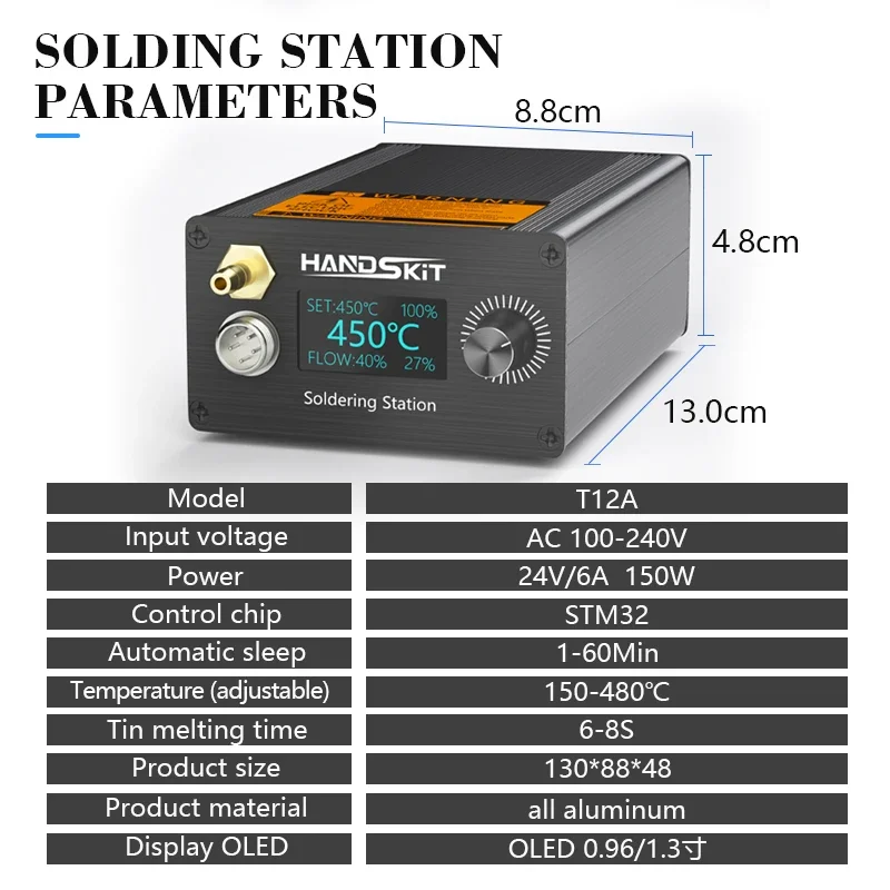 T12A Electric Desoldering Station, 220V EU Plug Digital Display Adjustable Temperature Suction Tin Gun Soldering Station