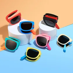 Folding Fashionable UV Resistant Baby Sunglasses New Box Art Children's Glasses Trend