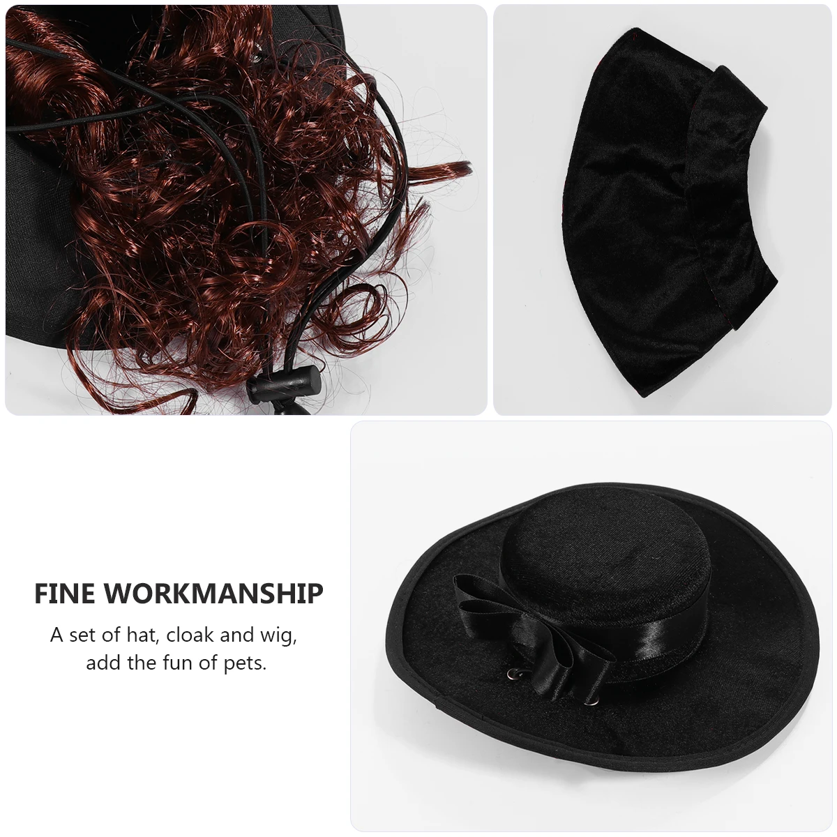 

Pet Costume Halloween Hat Cloak Cosplay Puppy Dog Black Cat Lightweight Breathable Festive Outfits Pet Cat Dog Cosplay Party