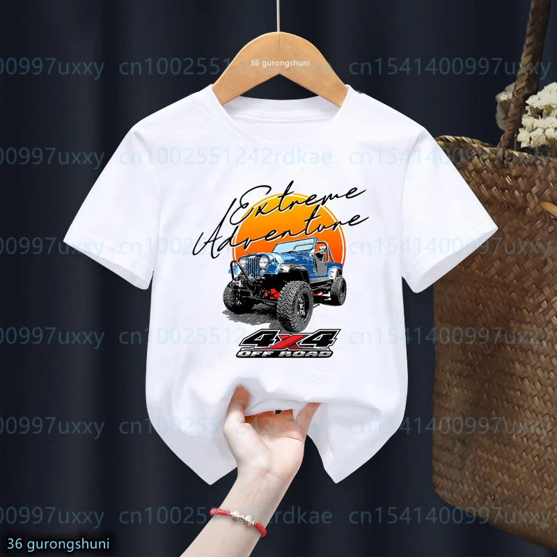 Funny Boys T-Shirt Off Road Adventure Is Calling motorcycle Graphic Print kids Tshirt Casual Boys clothing white shirt tops