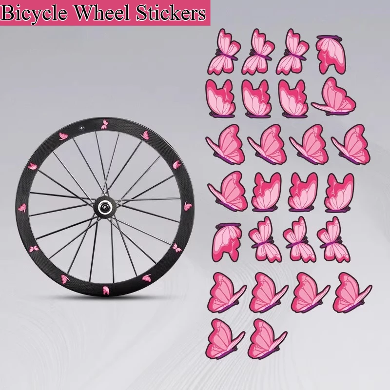 

1 лист, динамические велосипедные наклейки с бабочками, водонепроницаемые для наклейки на колеса, наклейки на обод велосипеда, самоклеящиеся аксессуары для велосипеда