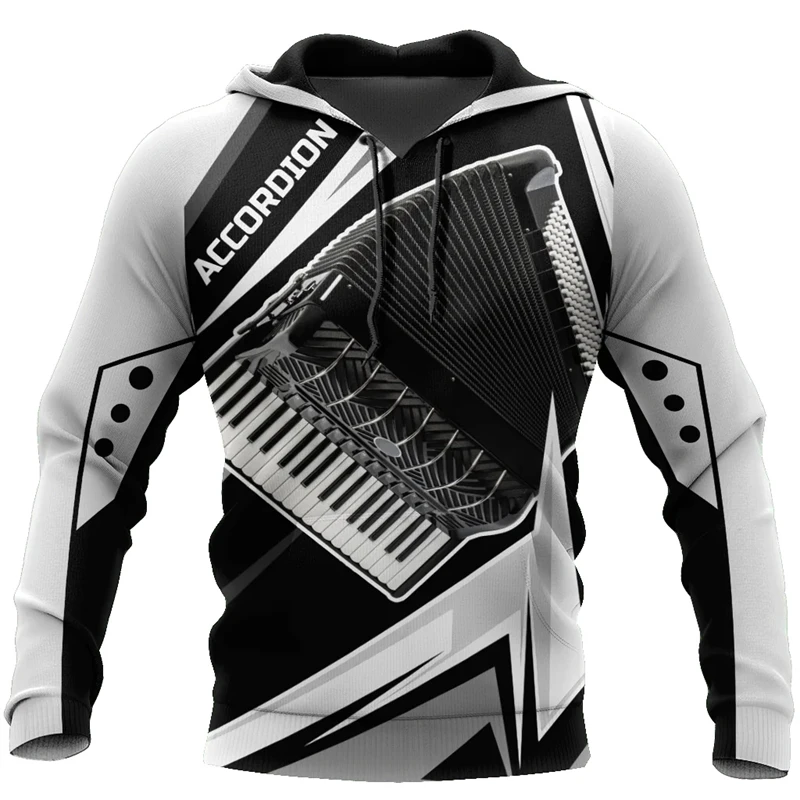 3D Printed Musical Instrument Accordion Graphic Hoodies Women Men Funny New In Hoodies/Sweatshirt Spring Casual Kids Clothing