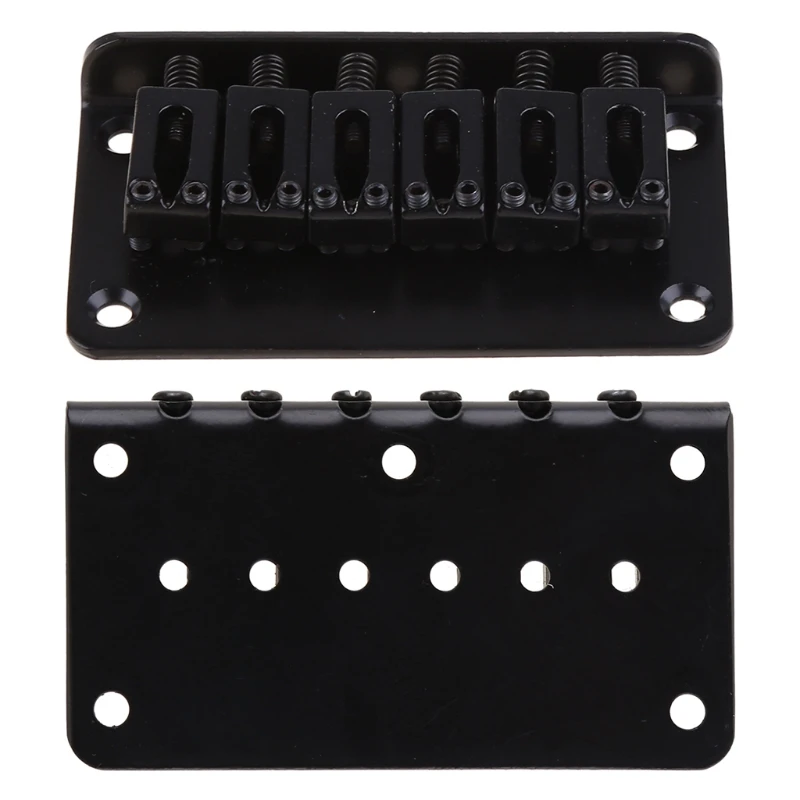 Guitar 6 String Metal Hardtail Bridge Black For Electric Guitar With Screws New