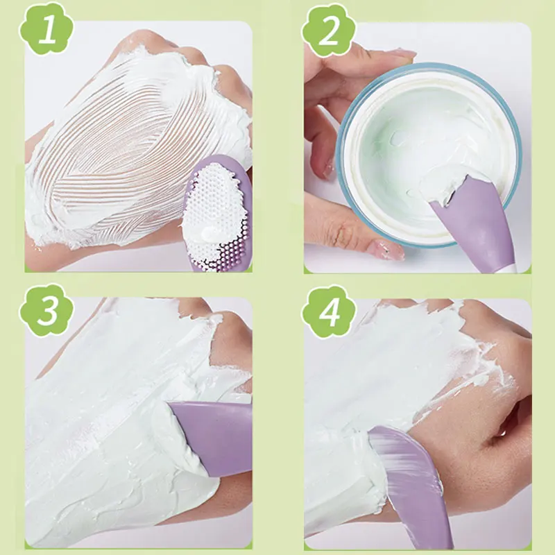 2-in-1 Gesichtsreinigung Silikonbürste Gesichtspflege Zubehör Maskenapplikator Poren Mitesser Reinigung Gesichtswaschbürsten