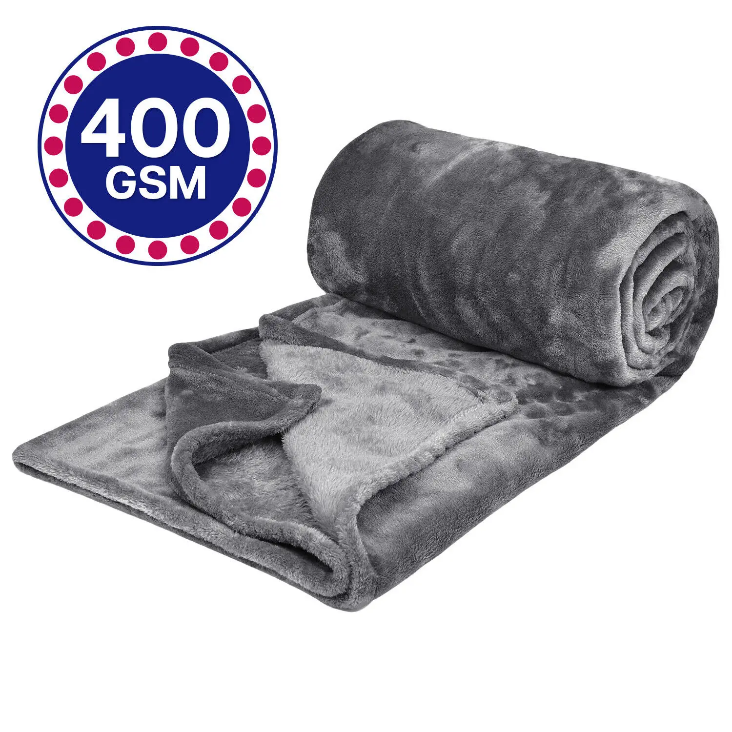 Fleece Blanket Solid Throw Blankets for Couch & Bed, Plush Cozy Fuzzy Blanket Super Soft & Warm Blankets for Fall and Winter