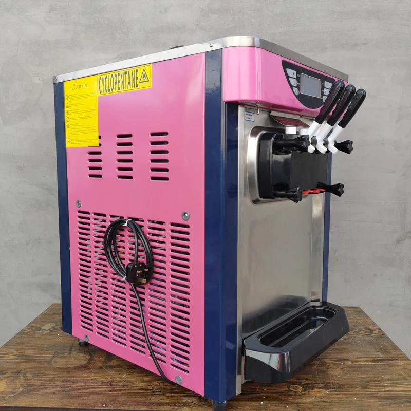 Three-color Ice Cream Machine Commercial Automatic Ice Cream Cone Machine Sundae Machine Desktop Soft Ice Cream Machine