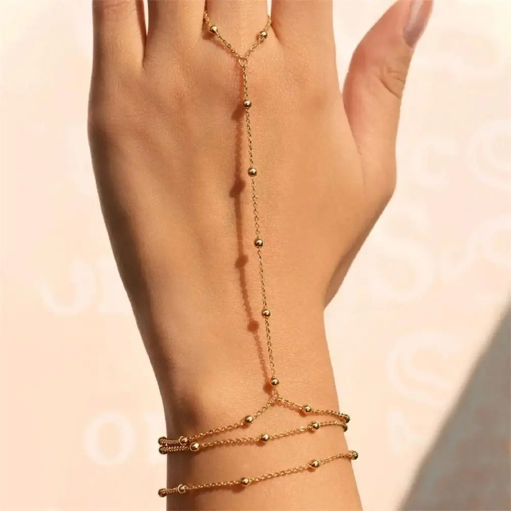 Rhinestone Zircon Butterfly Hand Chain Shiny Silver/Gold Hand Jewelry Hand Adornment Finger Ring Bracelet Women's Jewelry