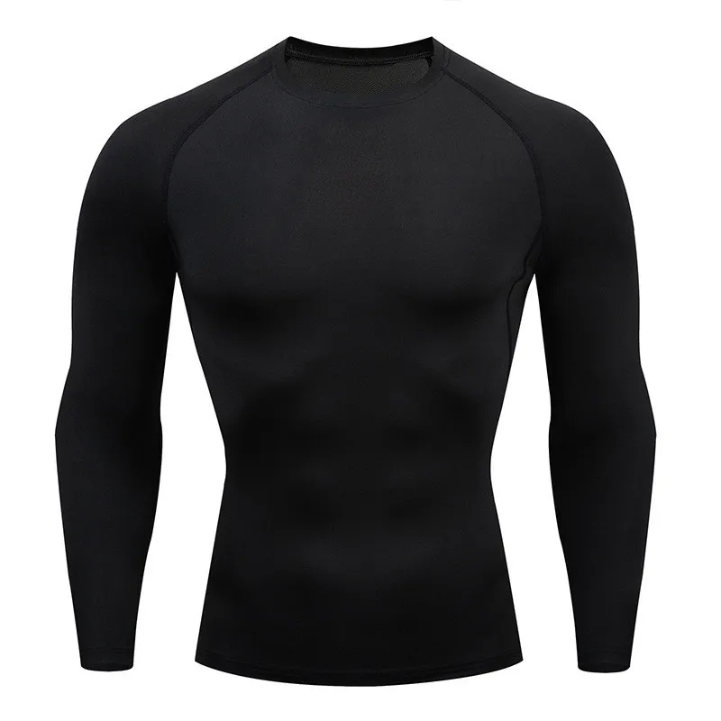 

Men Bodybuilding Sport T-shirt Quick Dry Running Shirt Long Sleeve Compression Top Gym T Shirt Men Fitness Tight Rashgard