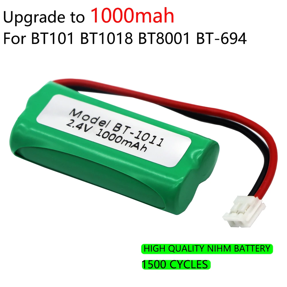 2.4V 1000mAh Ni-MH NiMH BT-1011 แบตเตอรี่ชาร์จสําหรับโทรศัพท์บ้านไร้สาย BT101 BT1018 BT8001 BT-694 CPH-515D Uniden แบตเตอรี่