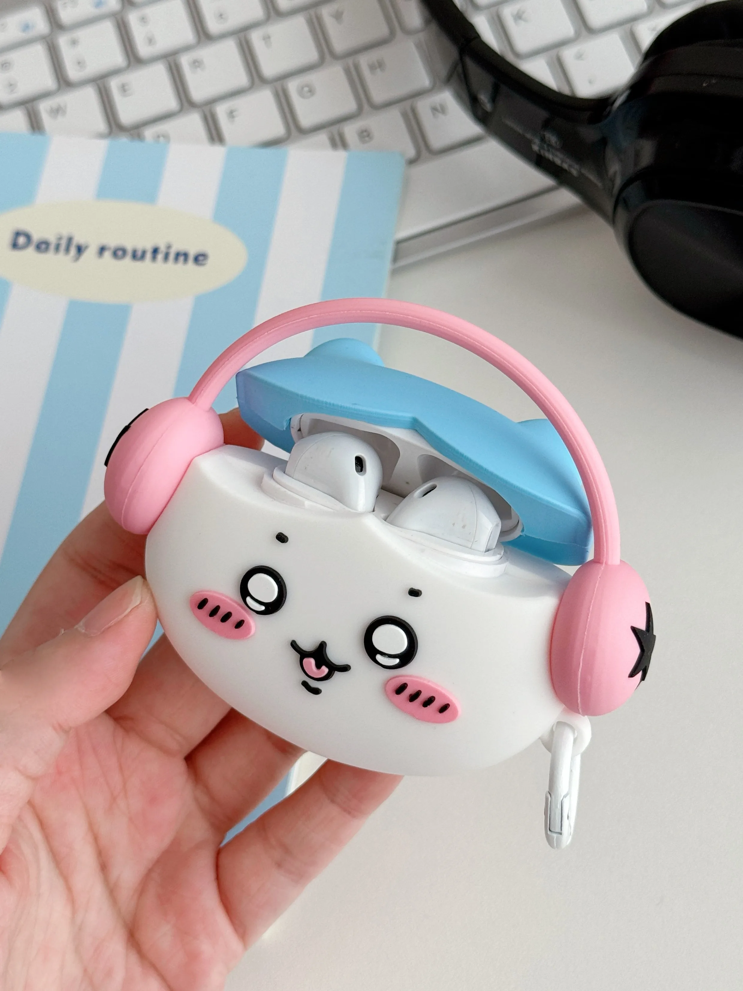 Fashion Chiikawa Kawaii Headphone Case, Cute Cartoon Character, Anti-fall, Bluetooth Charging Box, Airpods 4,1,2,3,Pro,Pro2