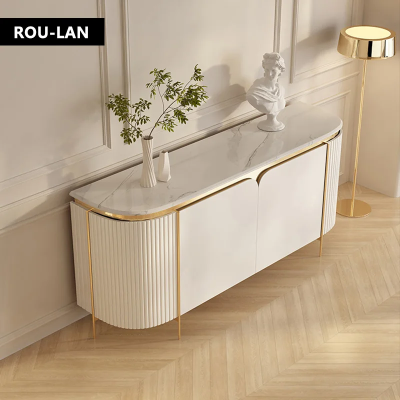 Modern Simple Marble Dining Side Table Entrance Cabinet Living Room Entrance Partition Decorative Cabinet Entry Storage Cabinet