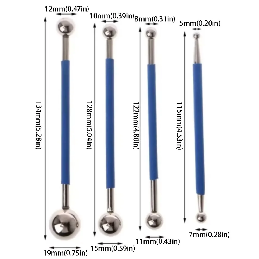 Stainless Steel Tile Grout Tool Tungsten Steel Polymer Clay Seam Pressing Tool Dotting Pen Ball Stylus Double Steel Pressed Ball