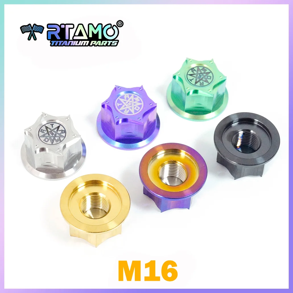 

RTAMO Гайка из титанового сплава M16x1,5p, глухая гайка оси мотоцикла, закрытые концевые гайки, пригодные для модифицированных велосипедных мотоциклов